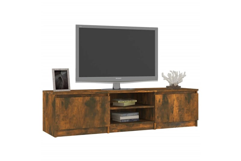 beBasic TV-benk røkt eik 140x40x35,5 cm konstruert tre - Brun - TV-benk & mediabenk