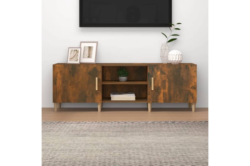 beBasic TV-benk røkt eik 150x30x50 cm konstruert tre - Brun - TV-benk & mediabenk