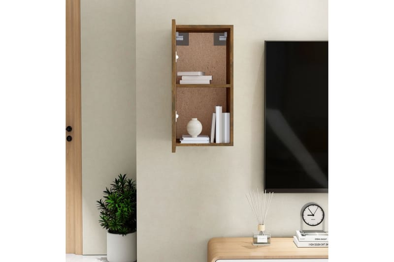 beBasic TV-benk røkt eik 30,5x30x60 cm konstruert tre - Brun - Møbler - Mediamøbel & tv møbel - TV-benk & mediabenk