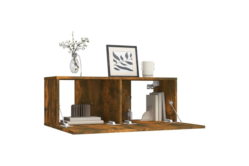 beBasic TV-benk røkt eik 80x30x30 cm konstruert tre - Brun - Møbler - Mediamøbel & tv møbel - TV-benk & mediabenk