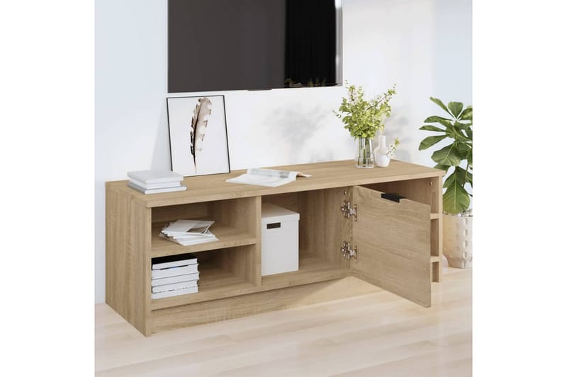 beBasic TV-benk sonoma eik 102x35,5x36,5 cm konstruert tre - Brun - Møbler - Mediamøbel & tv møbel - TV-benk & mediabenk