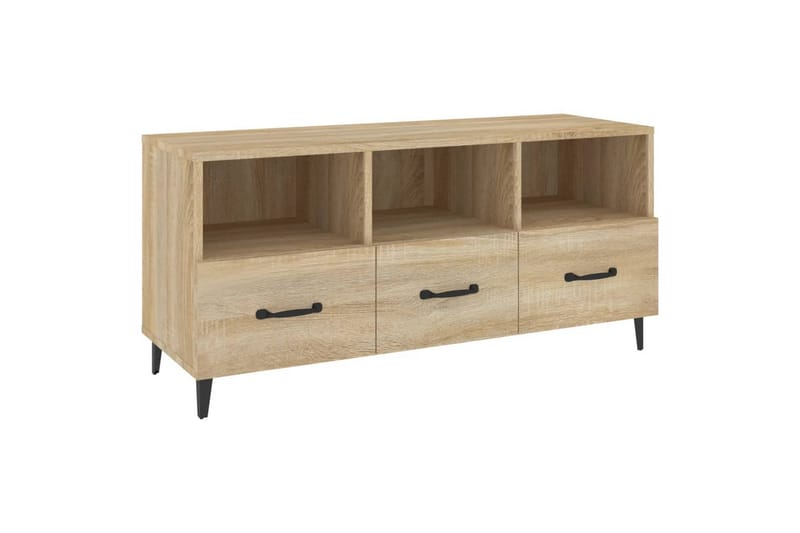 beBasic TV-benk sonoma eik 102x35x50 cm konstruert tre - Brun - Møbler - Mediamøbel & tv møbel - TV-benk & mediabenk
