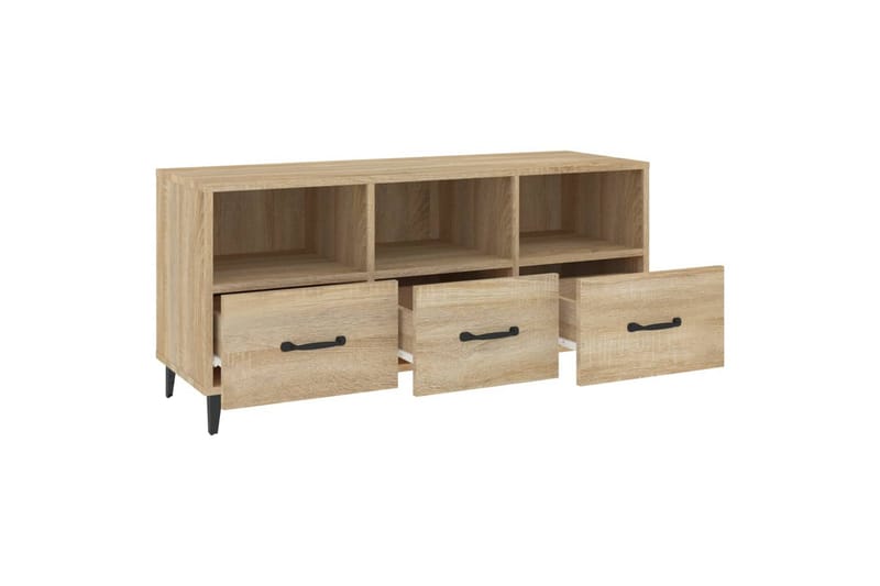 beBasic TV-benk sonoma eik 102x35x50 cm konstruert tre - Brun - TV-benk & mediabenk