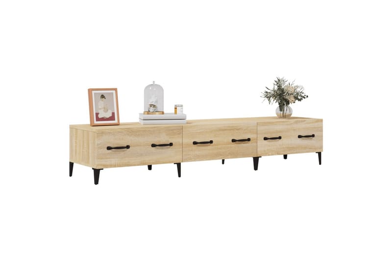 beBasic TV-benk sonoma eik 150x34,5x30 cm konstruert tre - Brun - Møbler - Mediamøbel & tv møbel - TV-benk & mediabenk
