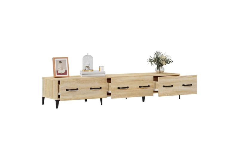 beBasic TV-benk sonoma eik 150x34,5x30 cm konstruert tre - Brun - Møbler - Mediamøbel & tv møbel - TV-benk & mediabenk