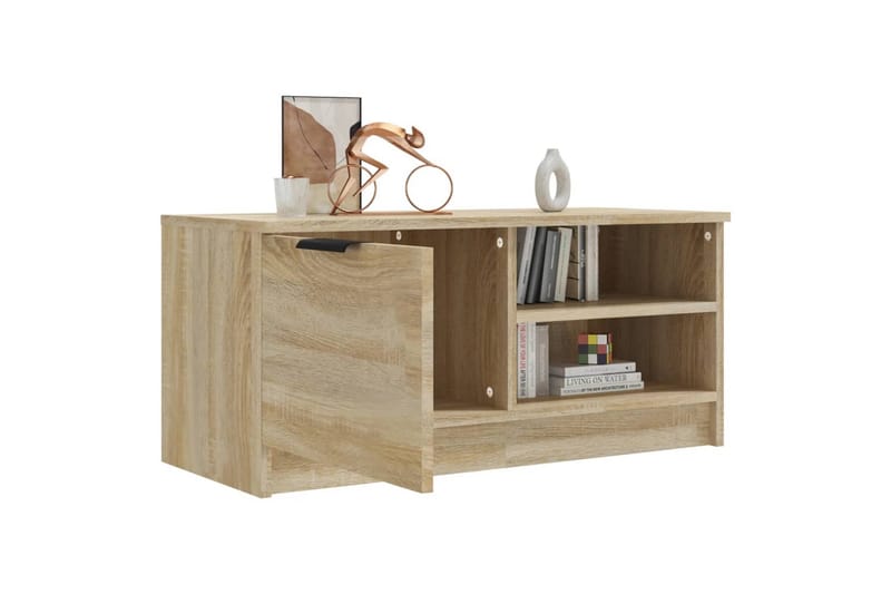 beBasic TV-benk sonoma eik 80x35x36,5 cm konstruert tre - Brun - Møbler - Mediamøbel & tv møbel - TV-benk & mediabenk
