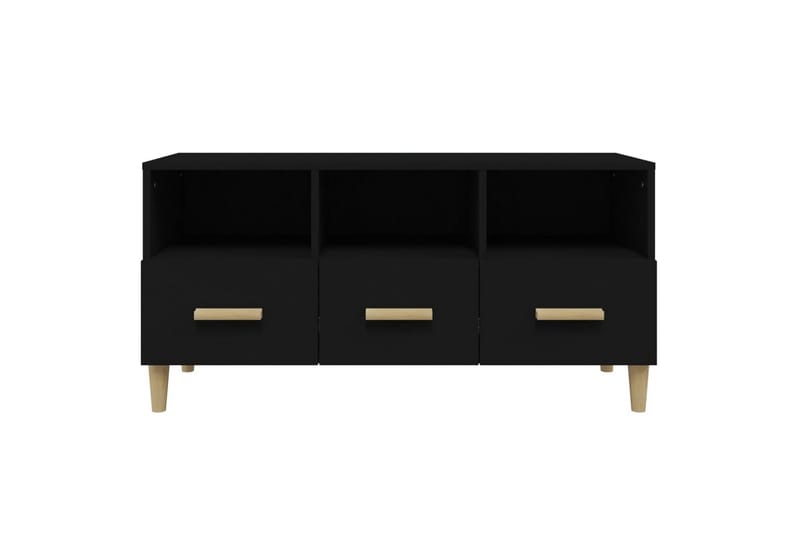 beBasic TV-benk svart 102x36x50 cm konstruert tre - Svart - Møbler - Mediamøbel & tv møbel - TV-benk & mediabenk