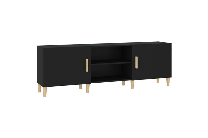 beBasic TV-benk svart 150x30x50 cm konstruert tre - Svart - Møbler - Mediamøbel & tv møbel - TV-benk & mediabenk