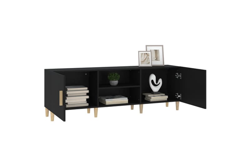beBasic TV-benk svart 150x30x50 cm konstruert tre - Svart - Møbler - Mediamøbel & tv møbel - TV-benk & mediabenk