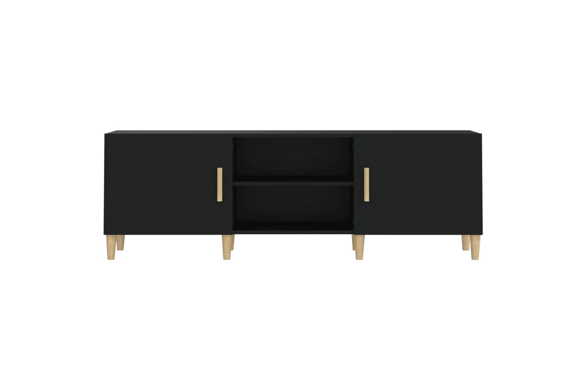 beBasic TV-benk svart 150x30x50 cm konstruert tre - Svart - Møbler - Mediamøbel & tv møbel - TV-benk & mediabenk