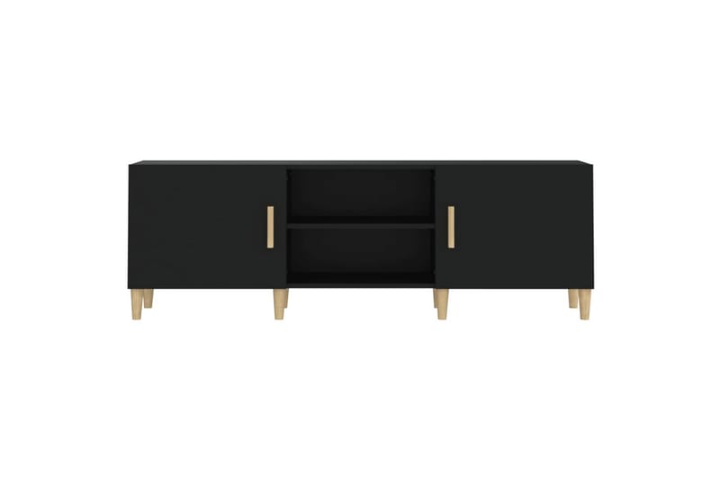 beBasic TV-benk svart 150x30x50 cm konstruert tre - Svart - Møbler - Mediamøbel & tv møbel - TV-benk & mediabenk
