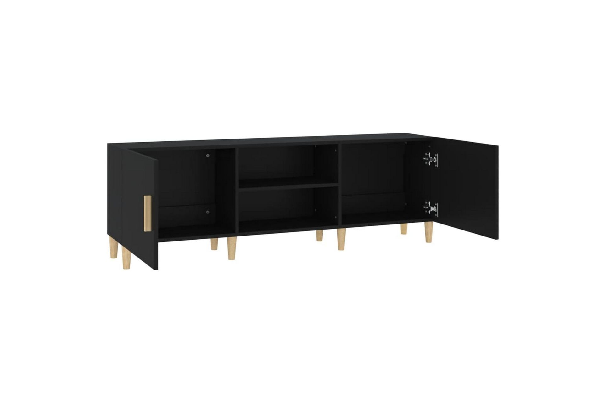 beBasic TV-benk svart 150x30x50 cm konstruert tre - Svart - Møbler - Mediamøbel & tv møbel - TV-benk & mediabenk