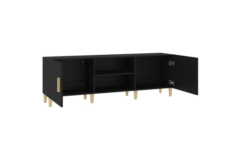 beBasic TV-benk svart 150x30x50 cm konstruert tre - Svart - TV-benk & mediabenk