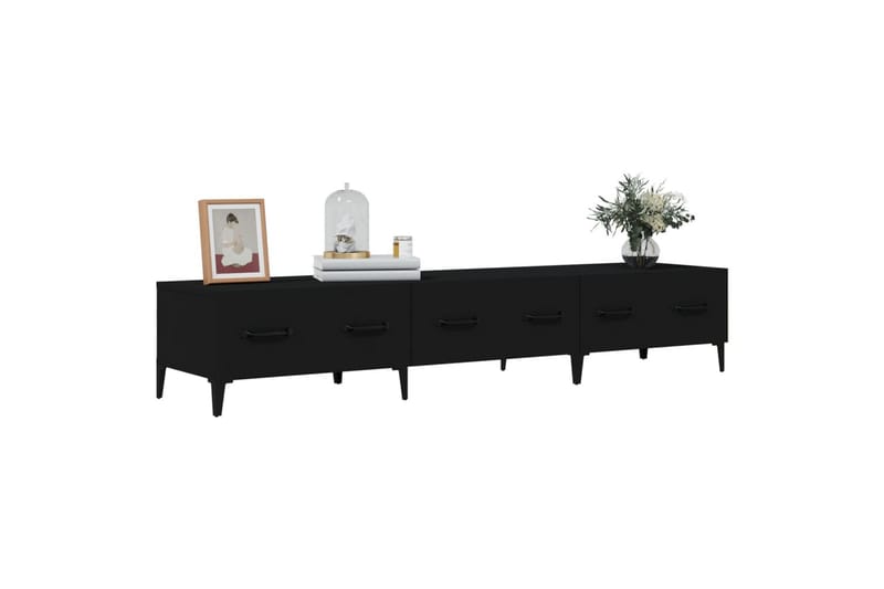 beBasic TV-benk svart 150x34,5x30 cm konstruert tre - Svart - Møbler - Mediamøbel & tv møbel - TV-benk & mediabenk
