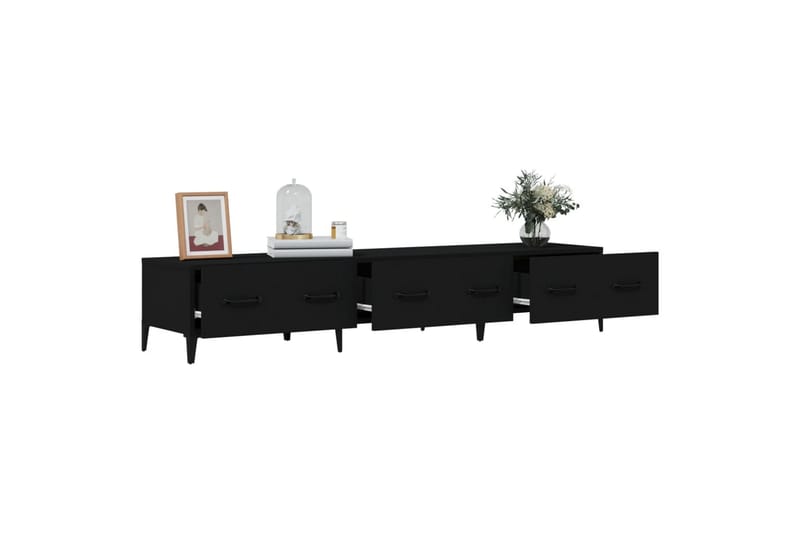 beBasic TV-benk svart 150x34,5x30 cm konstruert tre - Svart - Møbler - Mediamøbel & tv møbel - TV-benk & mediabenk