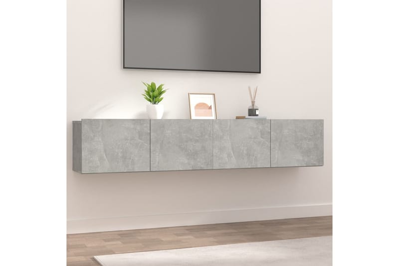 beBasic TV-benker 2 stk betonggrå 80x30x30 konstruert tre - GrÃ¥ - Møbler - Mediamøbel & tv møbel - TV-benk & mediabenk
