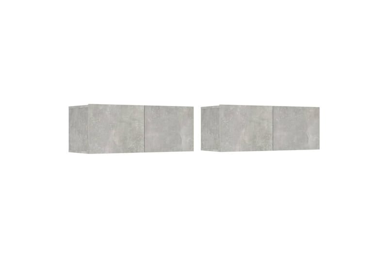 beBasic TV-benker 2 stk betonggrå 80x30x30 konstruert tre - GrÃ¥ - Møbler - Mediamøbel & tv møbel - TV-benk & mediabenk
