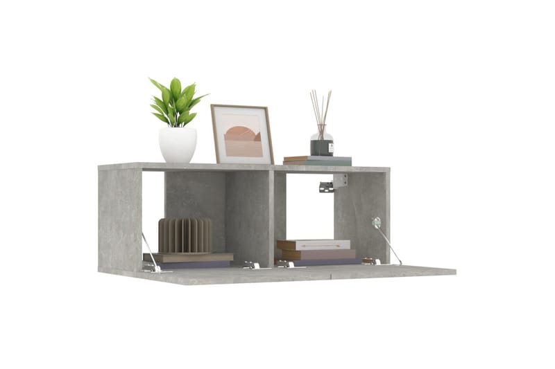 beBasic TV-benker 2 stk betonggrå 80x30x30 konstruert tre - GrÃ¥ - Møbler - Mediamøbel & tv møbel - TV-benk & mediabenk