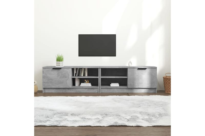 beBasic TV-benker 2 stk betonggrå 80x35x36,5 cm konstruert tre - GrÃ¥ - Møbler - Mediamøbel & tv møbel - TV-benk & mediabenk