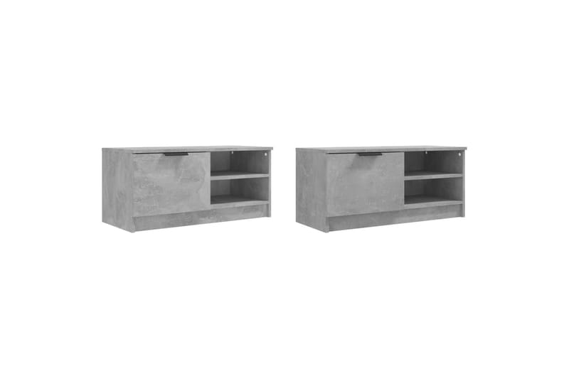 beBasic TV-benker 2 stk betonggrå 80x35x36,5 cm konstruert tre - GrÃ¥ - Møbler - Mediamøbel & tv møbel - TV-benk & mediabenk