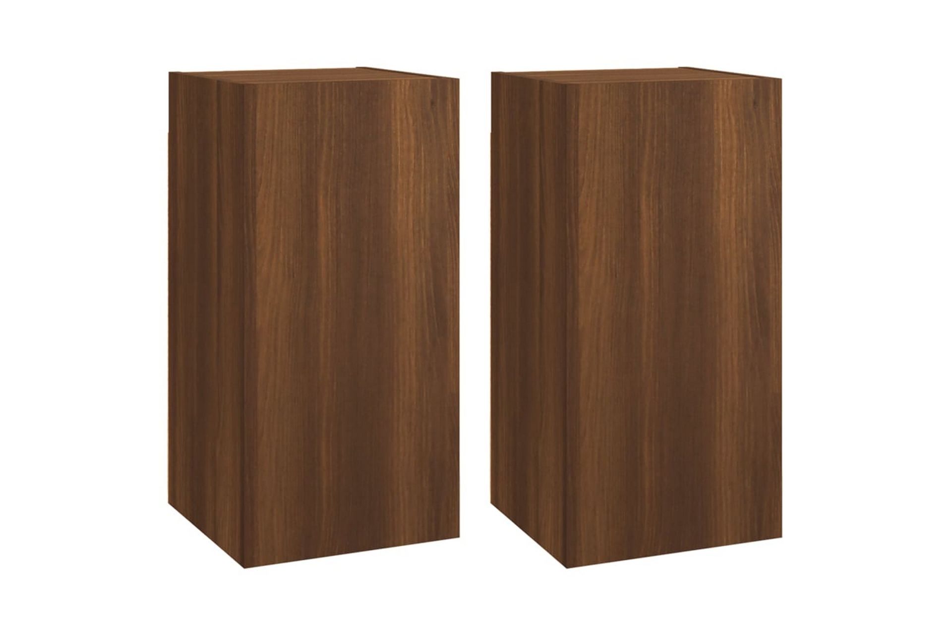beBasic TV-benker 2 stk brun eik 30,5x30x60 cm konstruert tre - Brun - Møbler - Mediamøbel & tv møbel - TV-benk & mediabenk