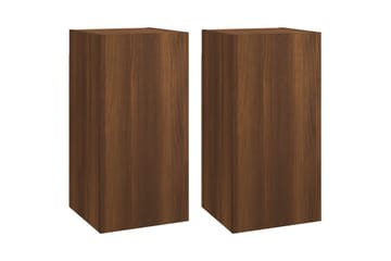 beBasic TV-benker 2 stk brun eik 30,5x30x60 cm konstruert tre - Brun - Møbler - Mediamøbel & tv møbel - TV-benk & mediabenk