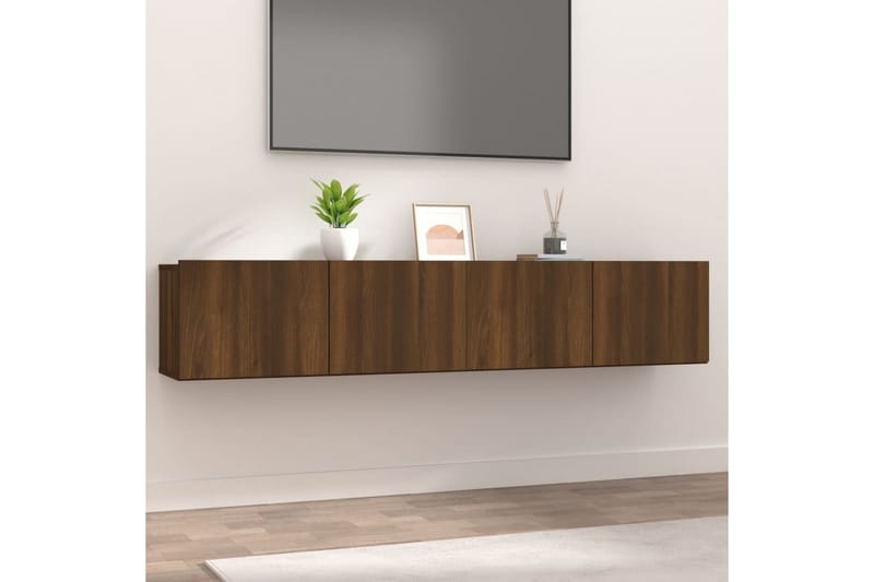 beBasic TV-benker 2 stk brun eik 80x30x30 cm konstruert tre - Brun - TV-benk & mediabenk