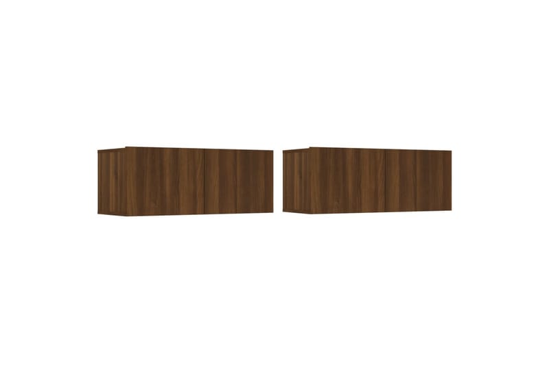 beBasic TV-benker 2 stk brun eik 80x30x30 cm konstruert tre - Brun - Møbler - Mediamøbel & tv møbel - TV-benk & mediabenk