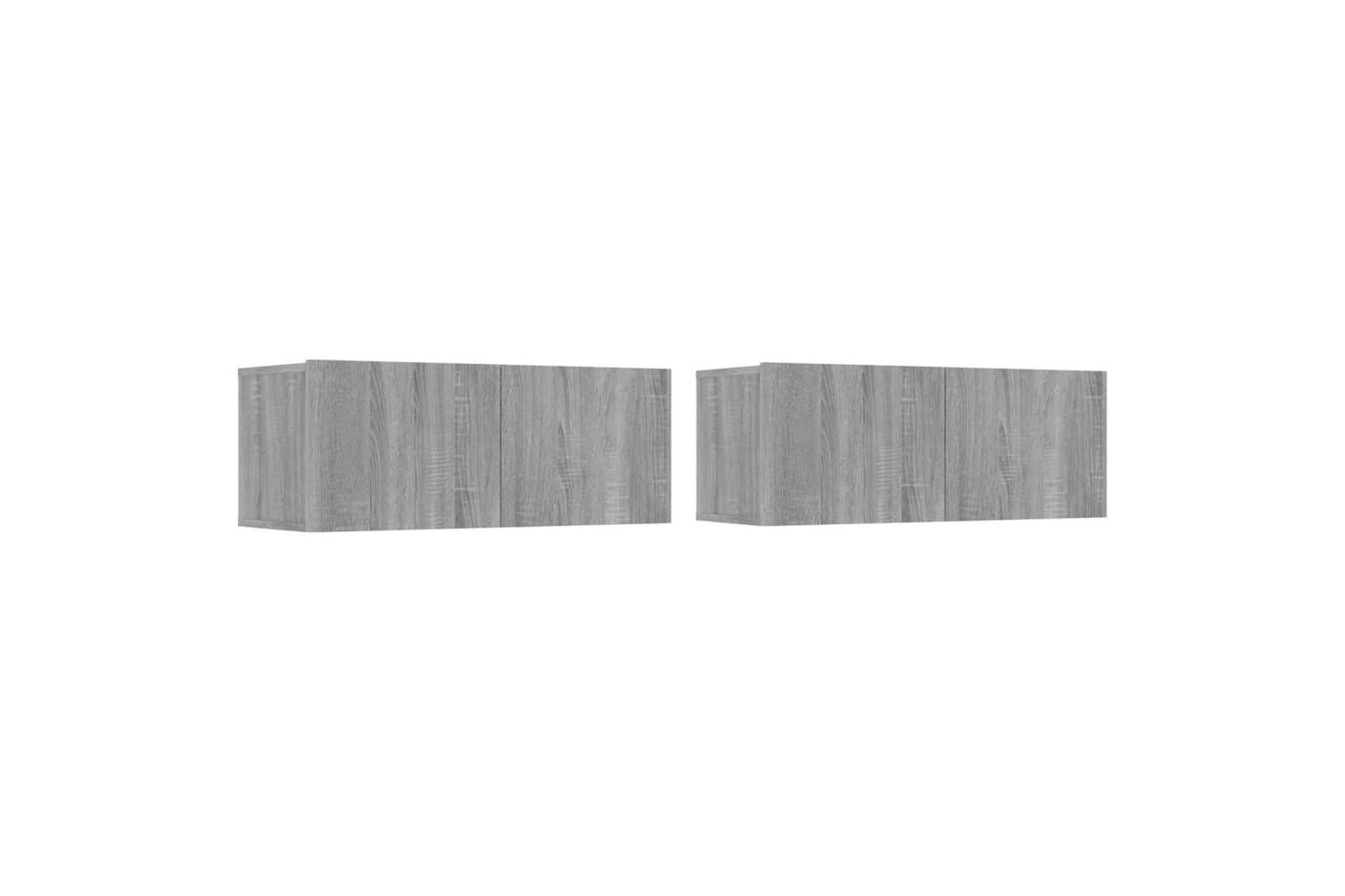 beBasic TV-benker 2 stk grå sonoma 80x30x30 cm konstruert tre - GrÃ¥ - Møbler - Mediamøbel & tv møbel - TV-benk & mediabenk