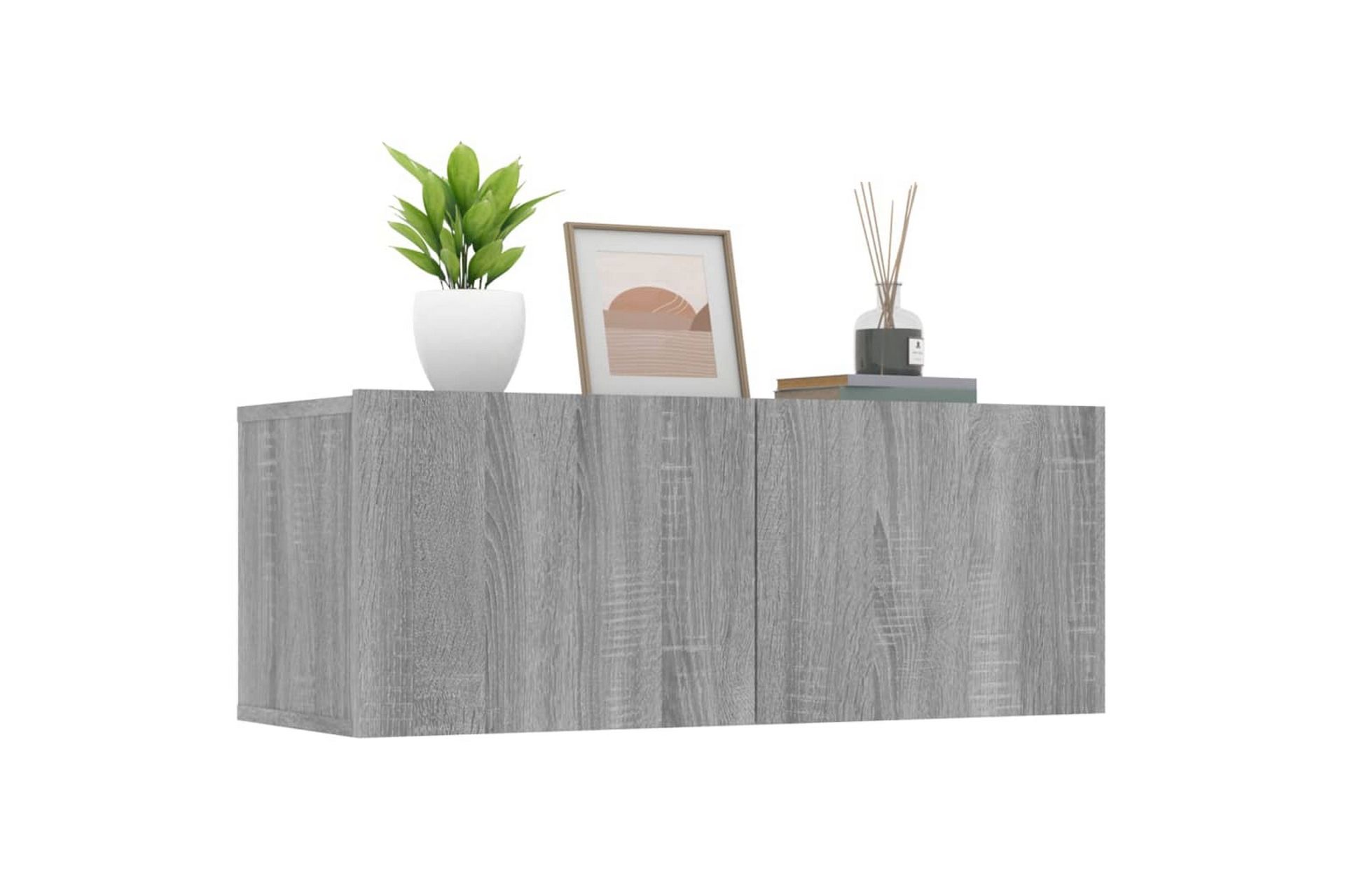 beBasic TV-benker 2 stk grå sonoma 80x30x30 cm konstruert tre - GrÃ¥ - Møbler - Mediamøbel & tv møbel - TV-benk & mediabenk