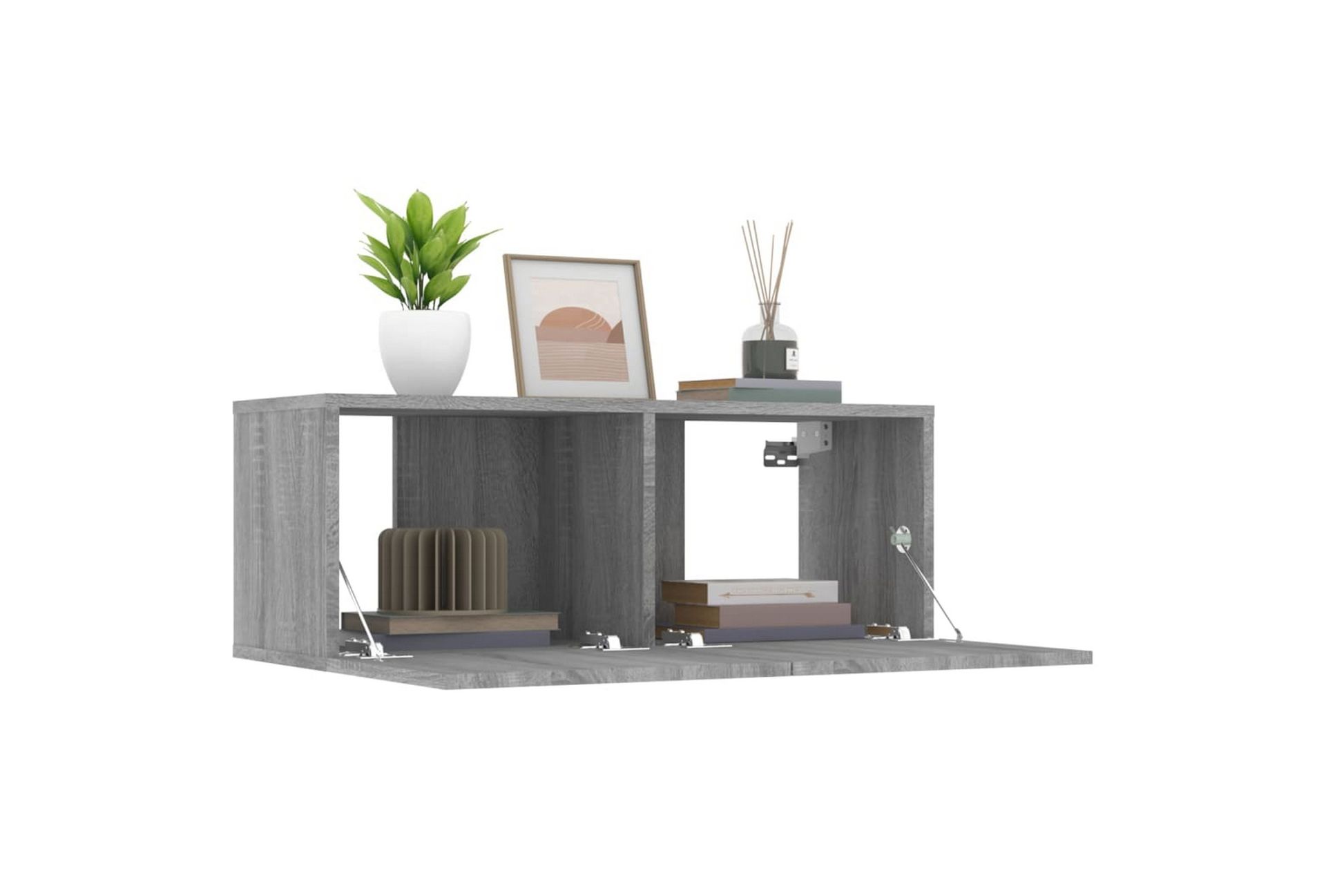 beBasic TV-benker 2 stk grå sonoma 80x30x30 cm konstruert tre - GrÃ¥ - Møbler - Mediamøbel & tv møbel - TV-benk & mediabenk