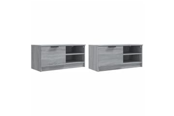 beBasic TV-benker 2 stk grå sonoma 80x35x36,5 cm konstruert tre - GrÃ¥ - Møbler - Mediamøbel & tv møbel - TV-benk & mediabenk