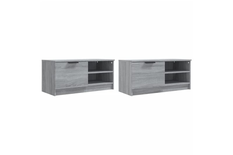 beBasic TV-benker 2 stk grå sonoma 80x35x36,5 cm konstruert tre - GrÃ¥ - Møbler - Mediamøbel & tv møbel - TV-benk & mediabenk