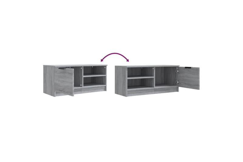 beBasic TV-benker 2 stk grå sonoma 80x35x36,5 cm konstruert tre - GrÃ¥ - Møbler - Mediamøbel & tv møbel - TV-benk & mediabenk