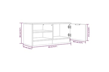 beBasic TV-benker 2 stk grå sonoma 80x35x36,5 cm konstruert tre - GrÃ¥ - Møbler - Mediamøbel & tv møbel - TV-benk & mediabenk