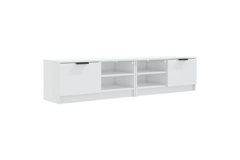 beBasic TV-benker 2 stk høyglans hvit 80x35x36,5 cm konstruert tre - Hvit - TV-benk & mediabenk