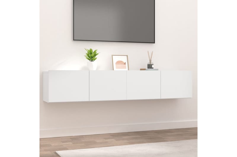beBasic TV-benker 2 stk hvit 80x30x30 cm konstruert tre - Hvit - TV-benk & mediabenk