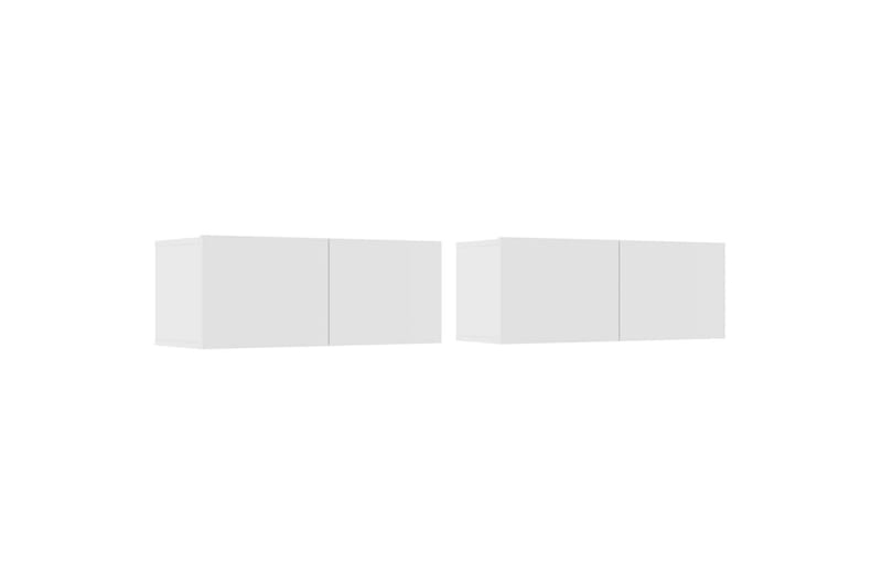beBasic TV-benker 2 stk hvit 80x30x30 cm konstruert tre - Hvit - Møbler - Mediamøbel & tv møbel - TV-benk & mediabenk
