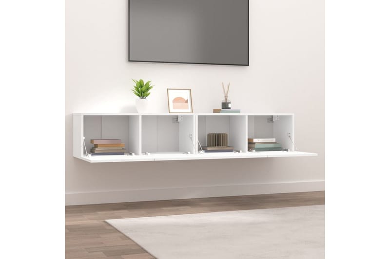 beBasic TV-benker 2 stk hvit 80x30x30 cm konstruert tre - Hvit - Møbler - Mediamøbel & tv møbel - TV-benk & mediabenk