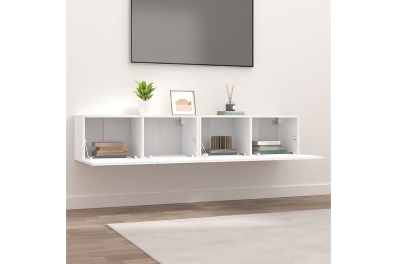 beBasic TV-benker 2 stk hvit 80x30x30 cm konstruert tre - Hvit - TV-benk & mediabenk