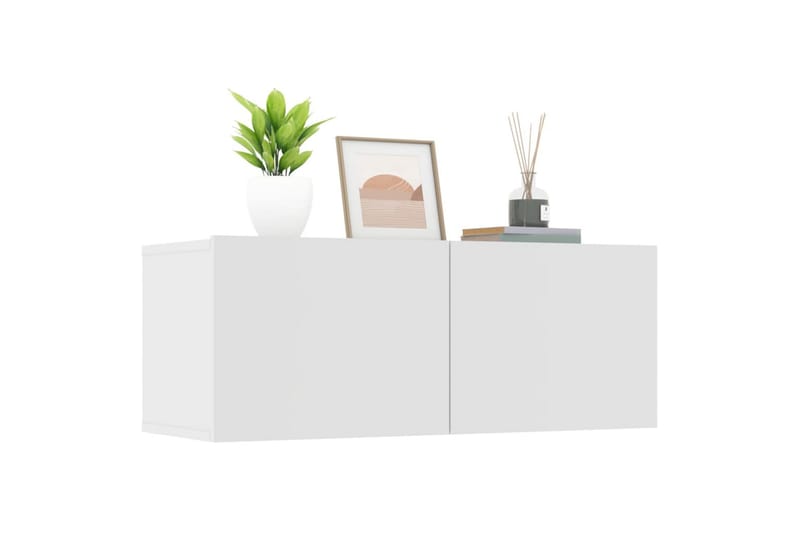 beBasic TV-benker 2 stk hvit 80x30x30 cm konstruert tre - Hvit - Møbler - Mediamøbel & tv møbel - TV-benk & mediabenk