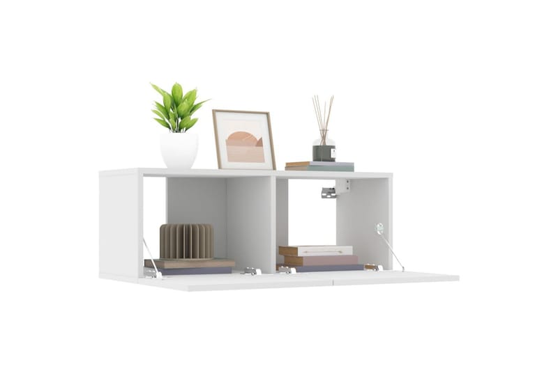 beBasic TV-benker 2 stk hvit 80x30x30 cm konstruert tre - Hvit - Møbler - Mediamøbel & tv møbel - TV-benk & mediabenk