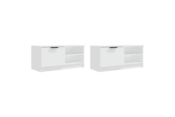 beBasic TV-benker 2 stk hvit 80x35x36,5 cm konstruert tre - Hvit - Møbler - Mediamøbel & tv møbel - TV-benk & mediabenk