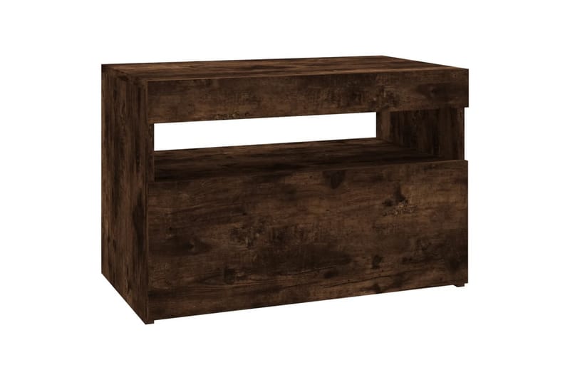 beBasic TV-benker 2 stk med LED-lys røkt eik 60x35x40 cm - Brun - Møbler - Mediamøbel & tv møbel - TV-benk & mediabenk