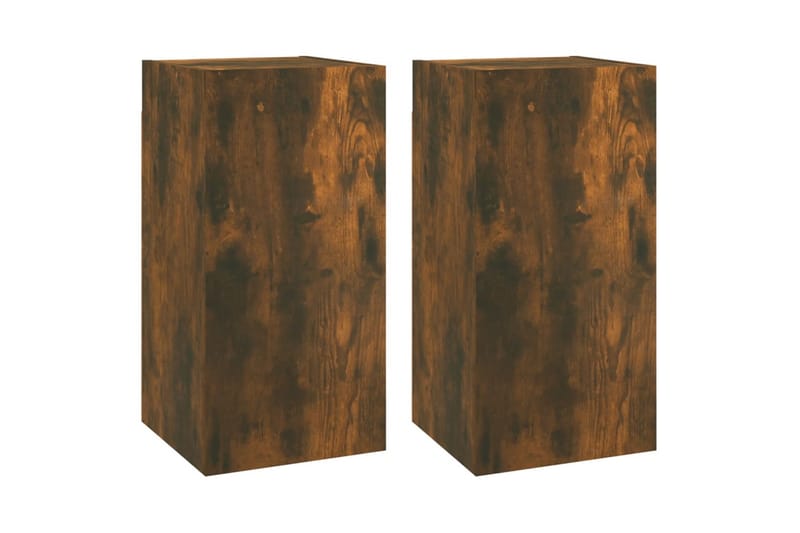 beBasic TV-benker 2 stk røkt eik 30,5x30x60 cm konstruert tre - Brun - Møbler - Mediamøbel & tv møbel - TV-benk & mediabenk