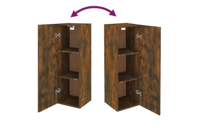 beBasic TV-benker 2 stk røkt eik 30,5x30x90 cm konstruert tre - Brun - Møbler - Mediamøbel & tv møbel - TV-benk & mediabenk