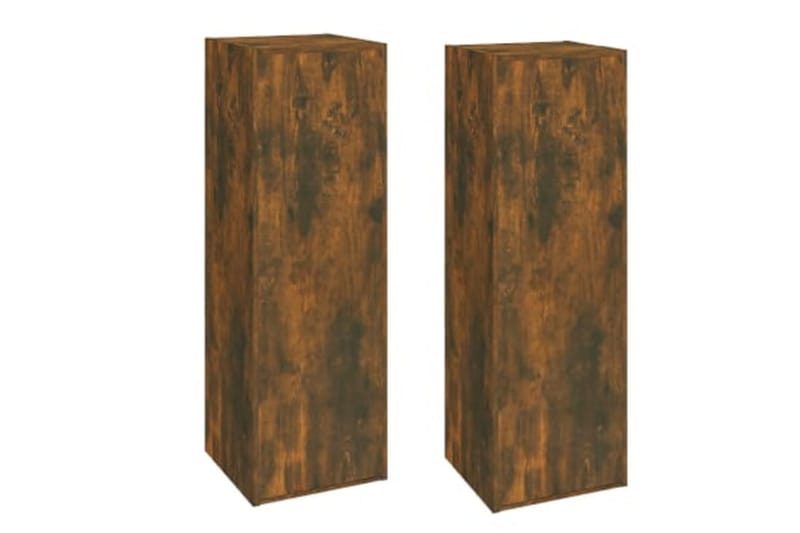 beBasic TV-benker 2 stk røkt eik 30,5x30x90 cm konstruert tre - Brun - Møbler - Mediamøbel & tv møbel - TV-benk & mediabenk