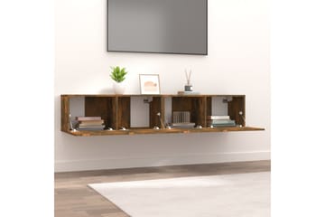 beBasic TV-benker 2 stk røkt eik 80x30x30 cm konstruert tre - Brun - Møbler - Mediamøbel & tv møbel - TV-benk & mediabenk