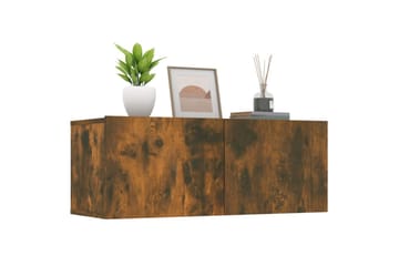 beBasic TV-benker 2 stk røkt eik 80x30x30 cm konstruert tre - Brun - Møbler - Mediamøbel & tv møbel - TV-benk & mediabenk
