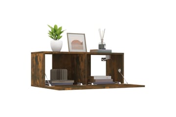 beBasic TV-benker 2 stk røkt eik 80x30x30 cm konstruert tre - Brun - Møbler - Mediamøbel & tv møbel - TV-benk & mediabenk